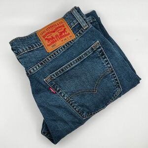 Levis Jeans Mens 34x30 505 Regular Fit Blue Good Straight Leg Denim